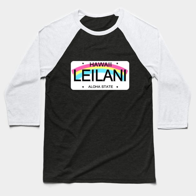 Leilani Hawaii License Plate Baseball T-Shirt by Mel's Designs